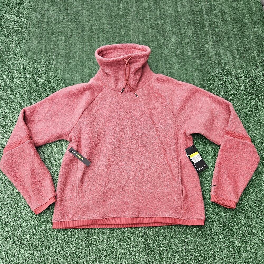 Nike Therma-FIT Mauve Cowl Neck Fleece Pullover Sportswear sz Small NWT